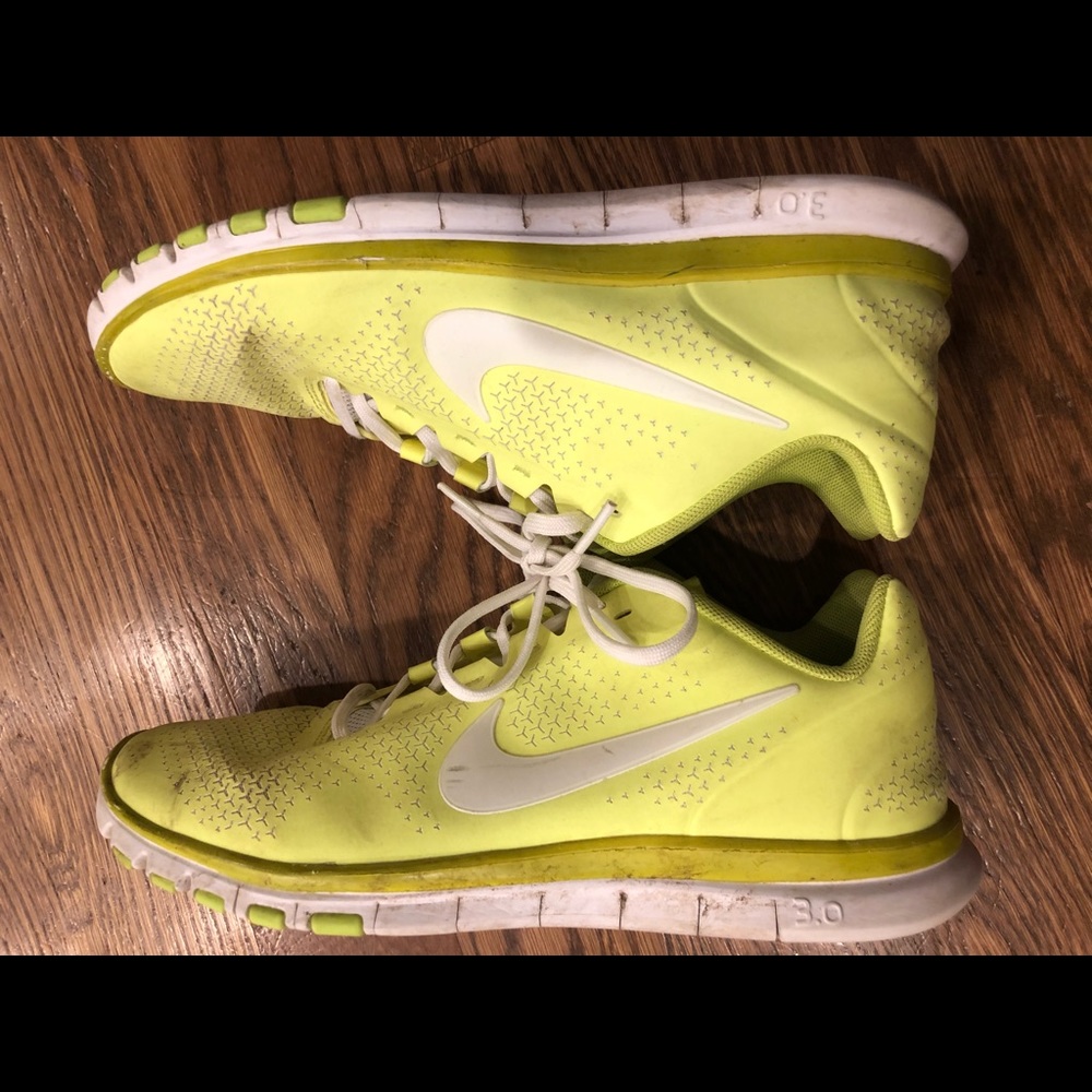 Highlighter Yellow Nike Free 3.0 size 8.5